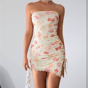 Floral Strapless Mini Dress